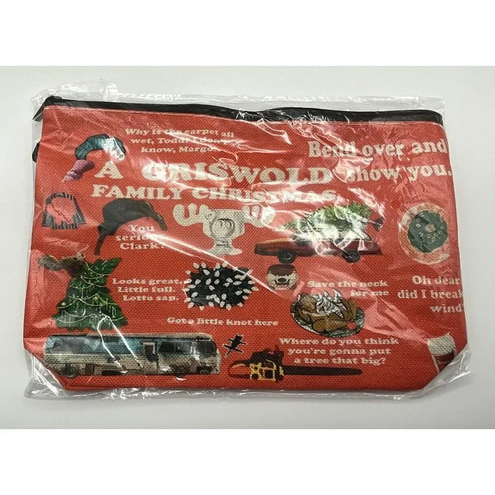 New Christmas Themed Cosmetic Bag With Zipper‎ Multiuse - Picture 3 of 4